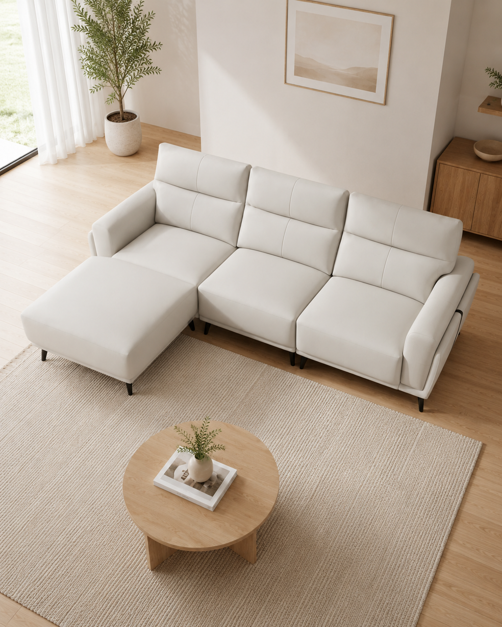 Vionne Fabric L-Shaped Sofa