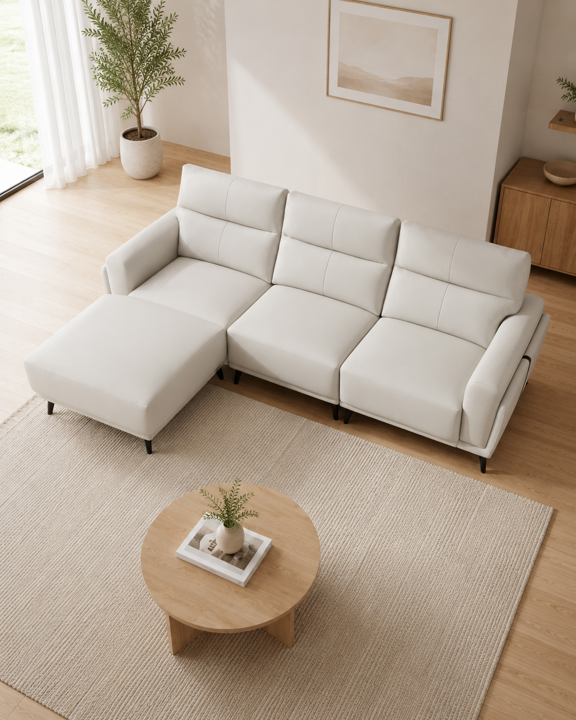 Vionne Fabric L-Shaped Sofa
