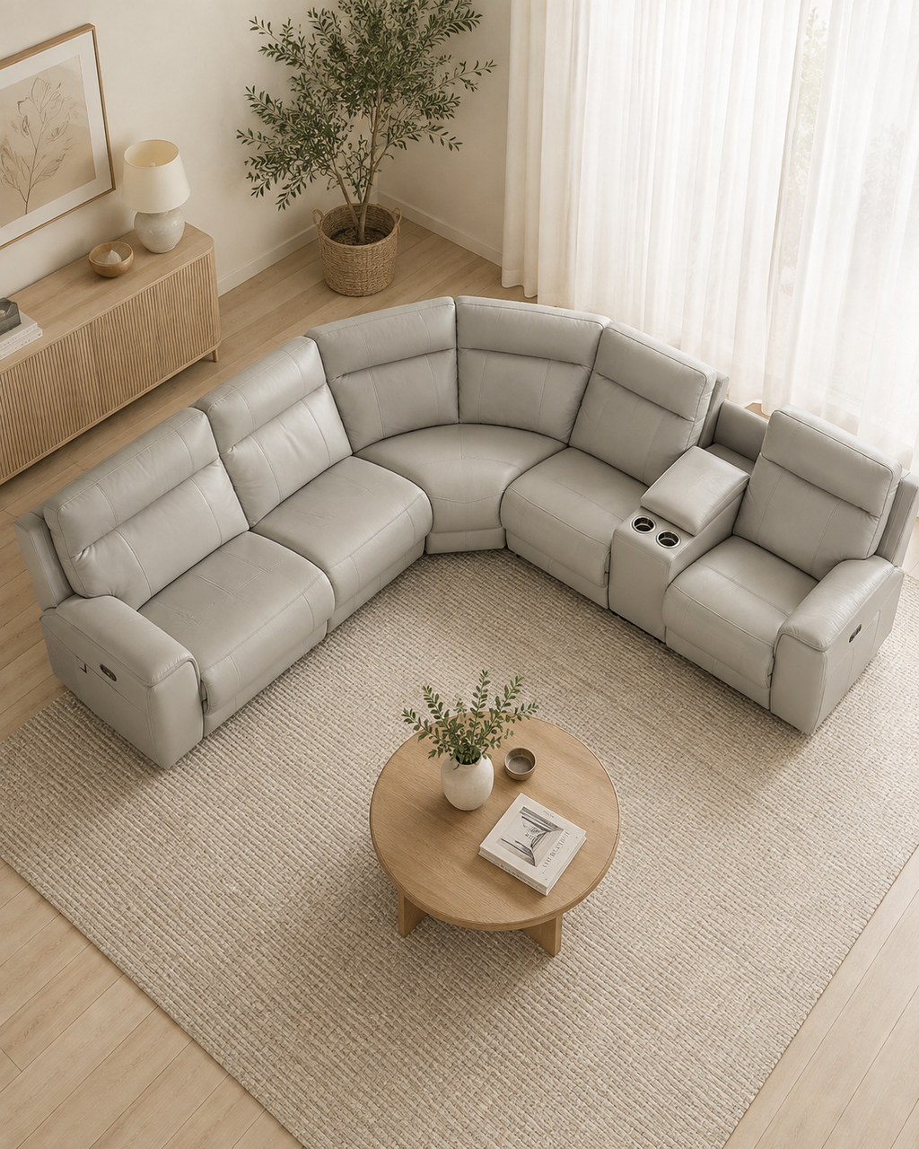 Stratford Genuine Leather Recliner Sectional Sofa