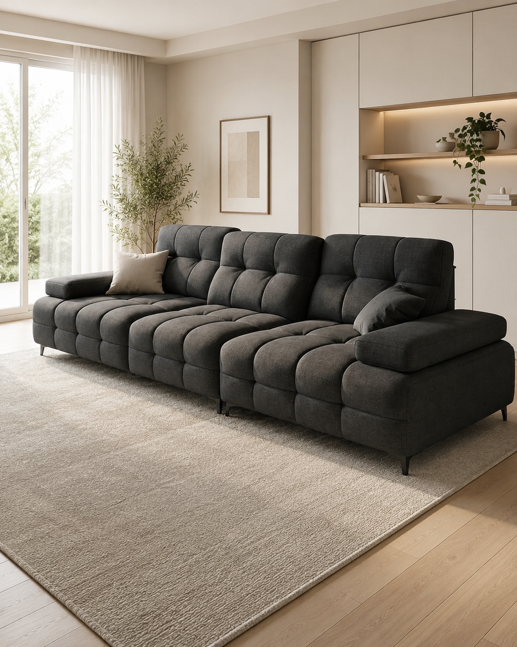 Caspian Fabric Adjustable Backrest Sofa