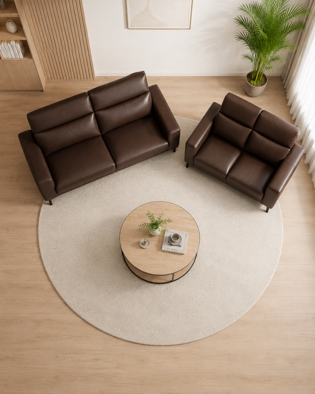 Veyra Genuine Leather Adjustable Headrest Sofa