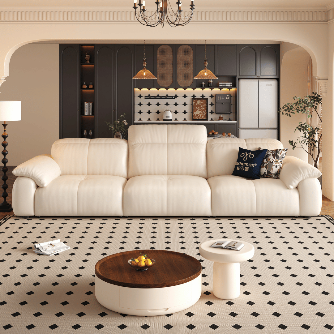 Wriggs Leather Electric Sofa Bed by Esteller (Water Repellent & App + Remote Control)