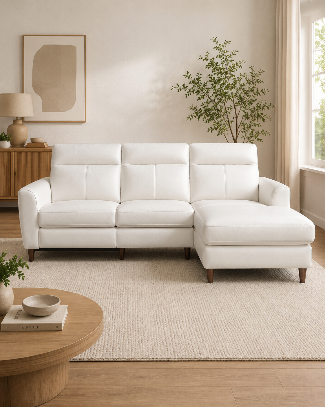 Rochester Genuine Leather Recliner L-Shaped Sofa