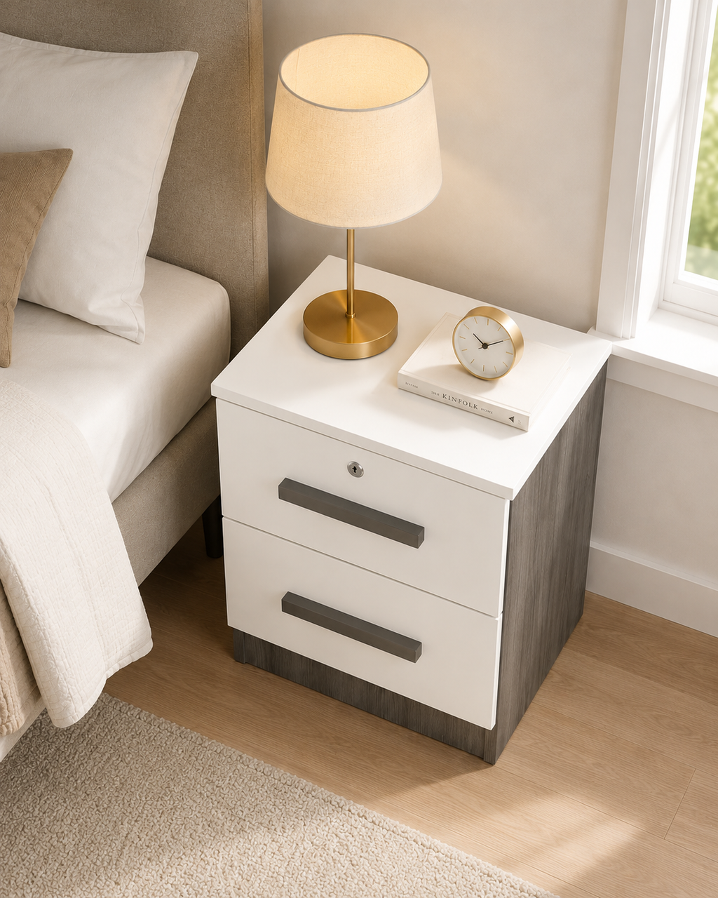 Livia Two-Tone Bedside Table