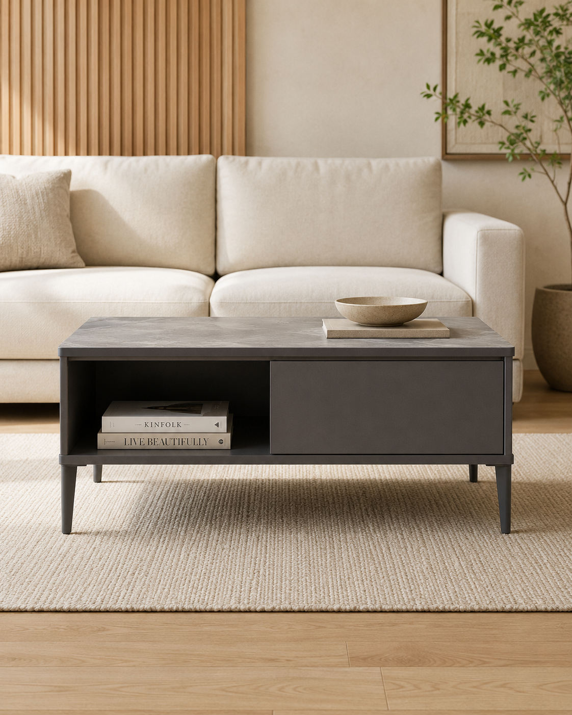 Dorian Sintered Stone Storage Coffee Table