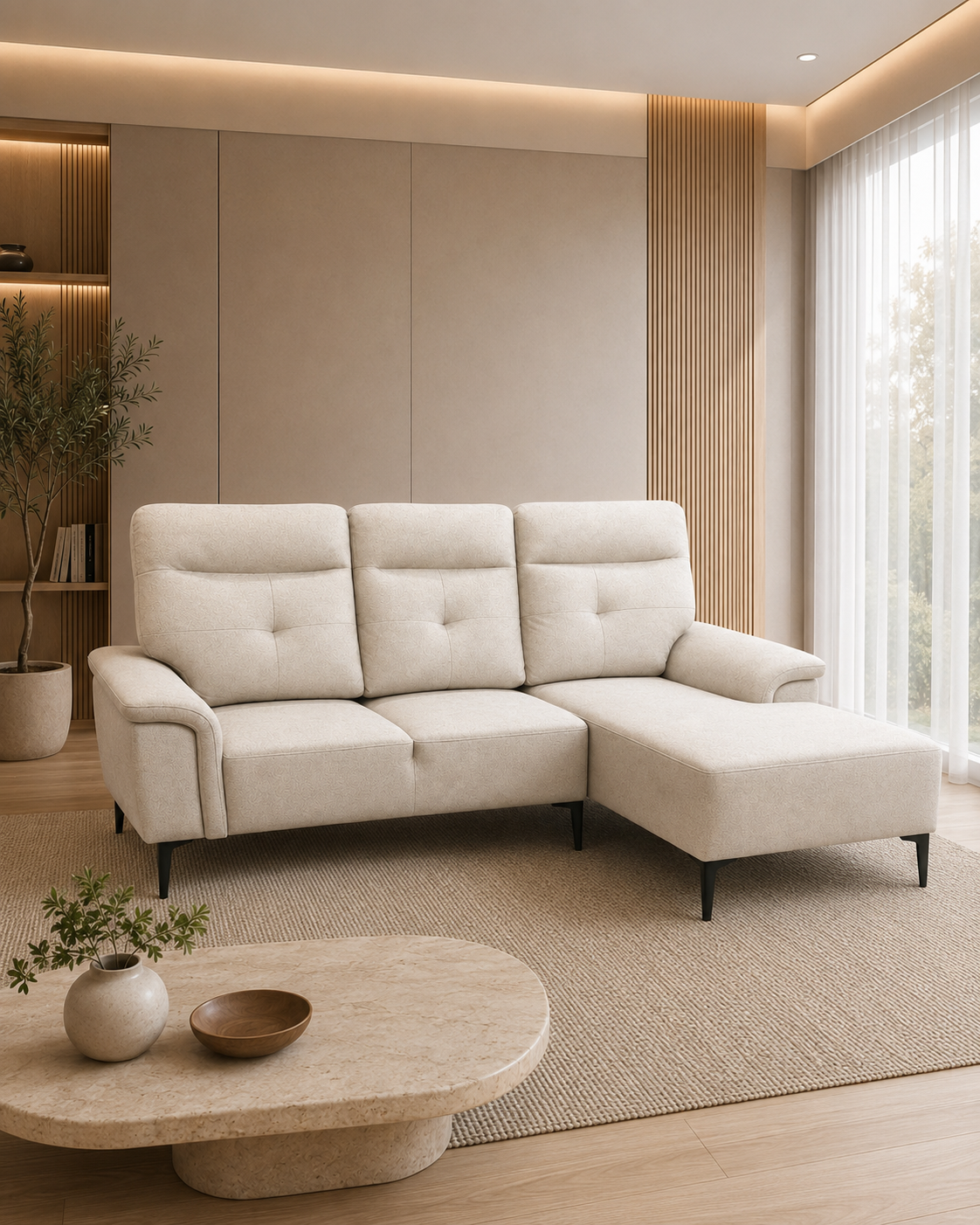 Blaire Fabric L-Shaped Sofa