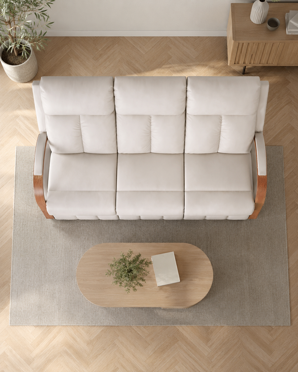 Kirkwood Half Leather Recliner Sofa