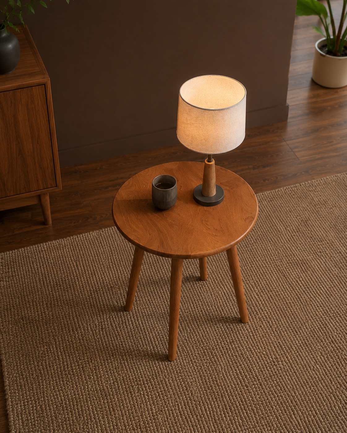 Orla Round Wooden Side Table
