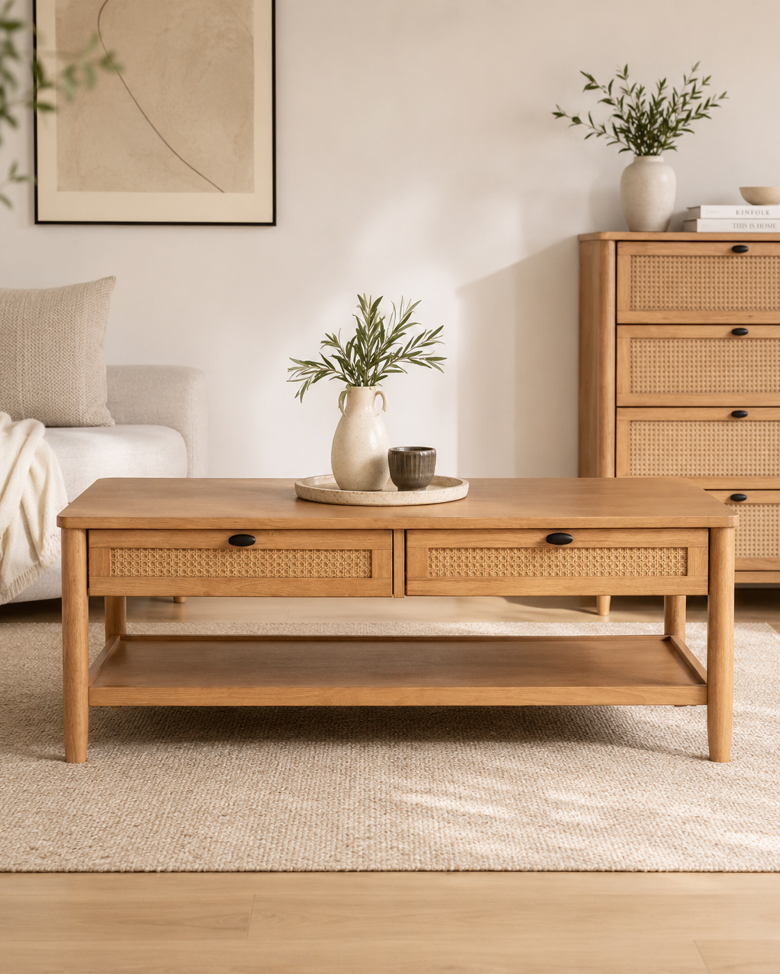 Haru Rattan Wooden Coffee Table