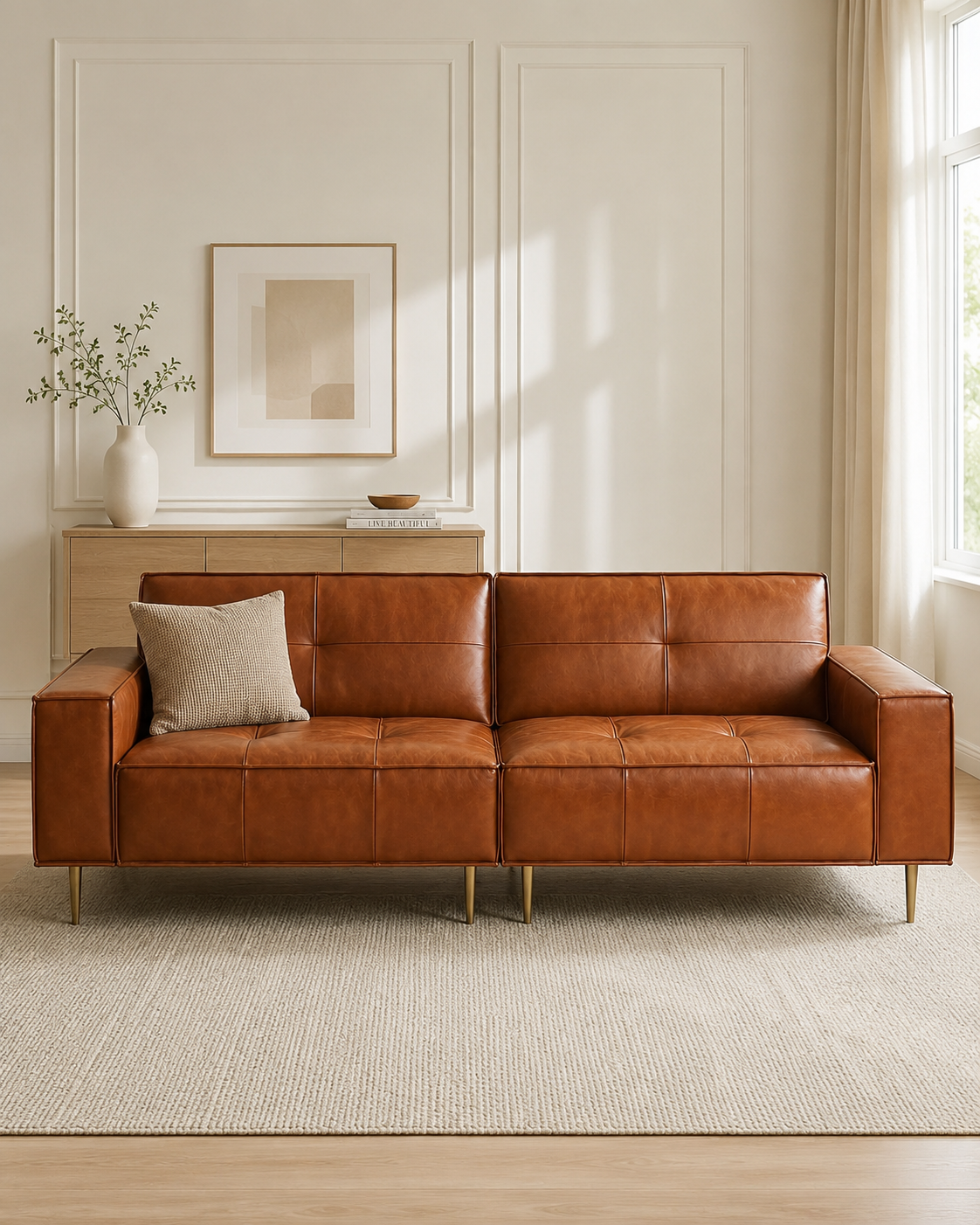 Roselle Leather Sofa