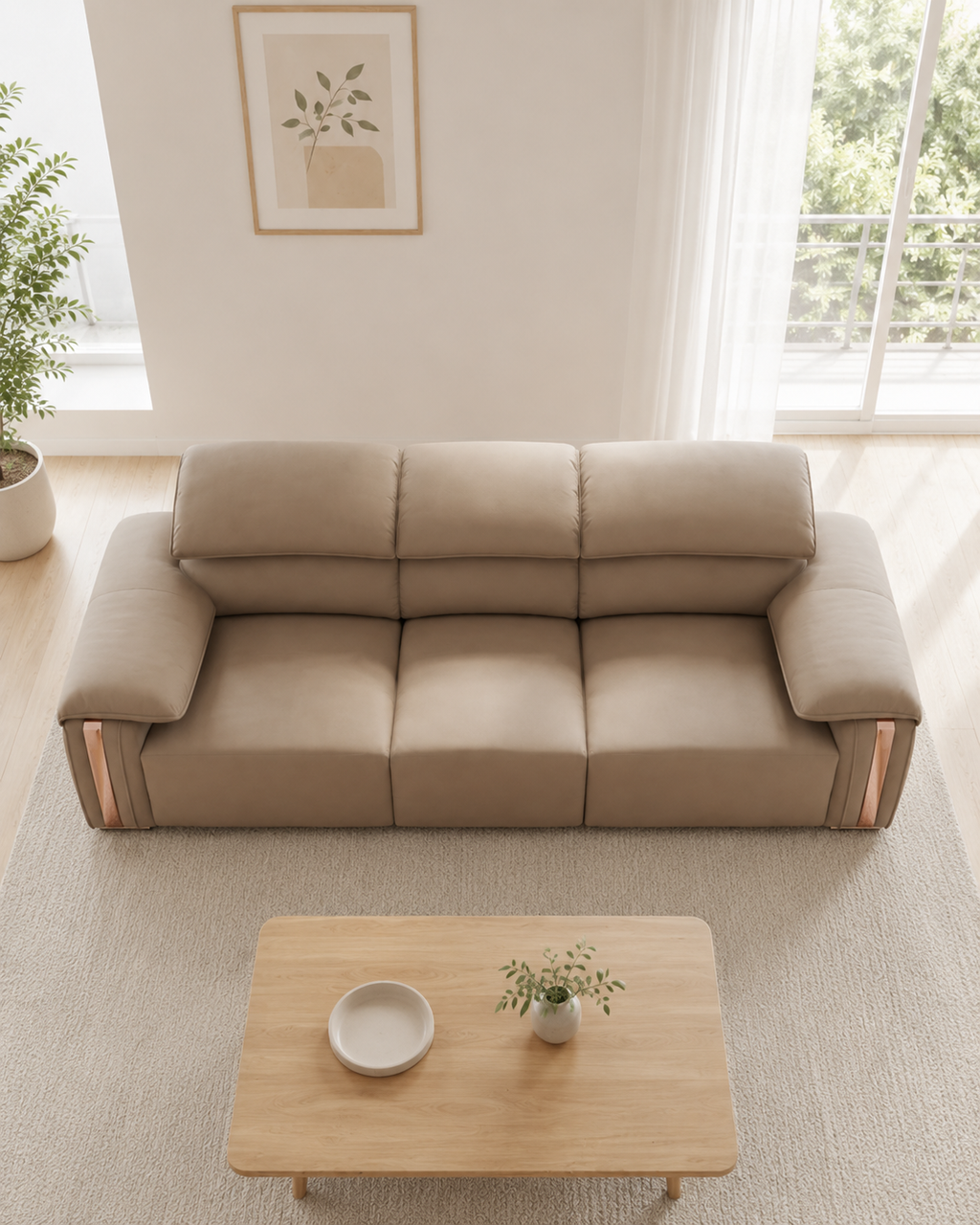 Brielle Fabric Adjustable Armrest Sofa