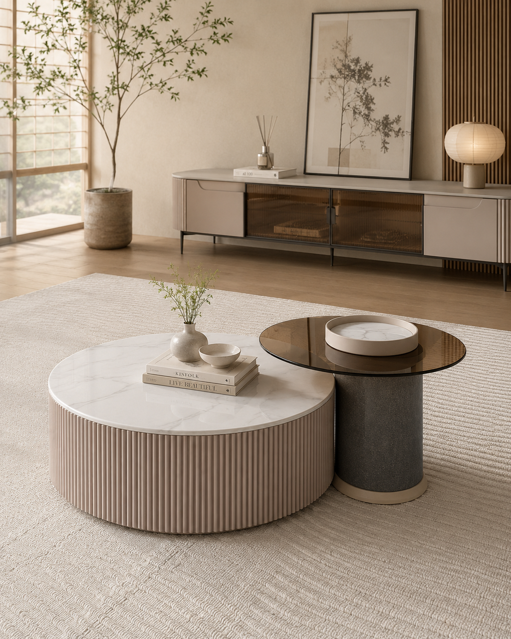 Lunara Sintered Stone Nesting Coffee Table