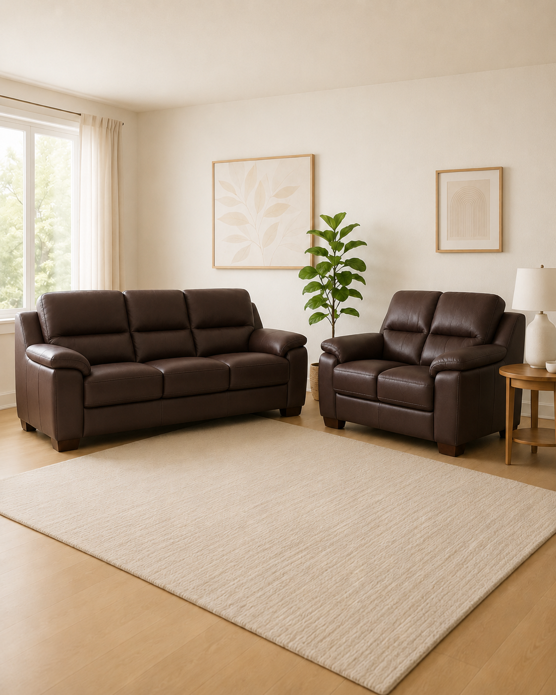 Somerby Faux Leather Sofa