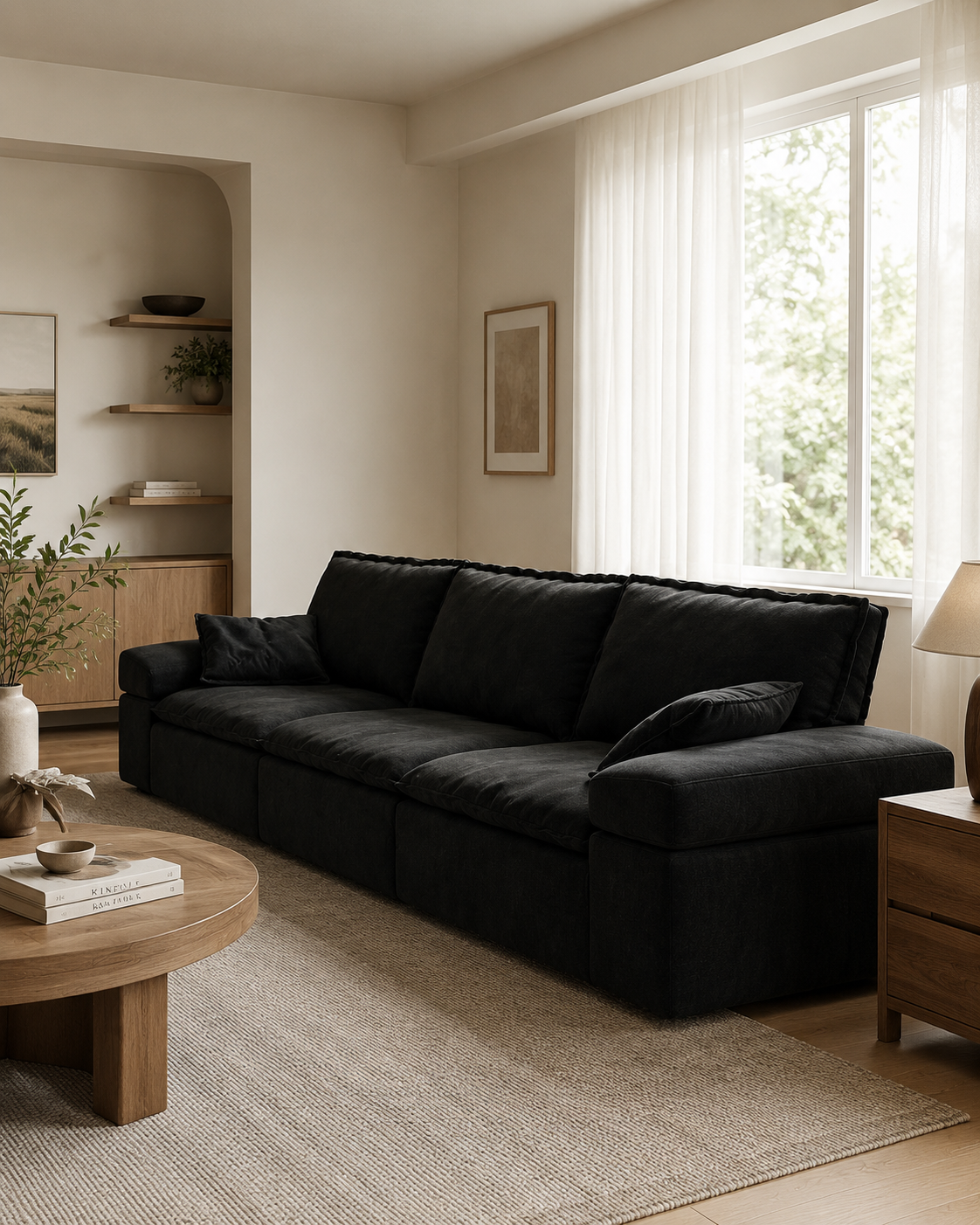 Savio Fabric Adjustable Backrest Sofa