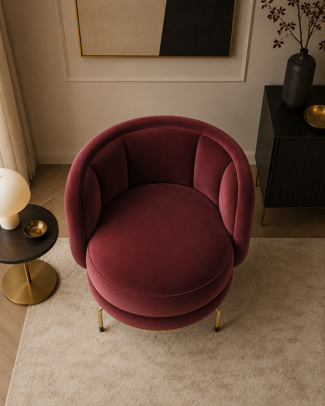 Aramelle Velvet Lounge Chair