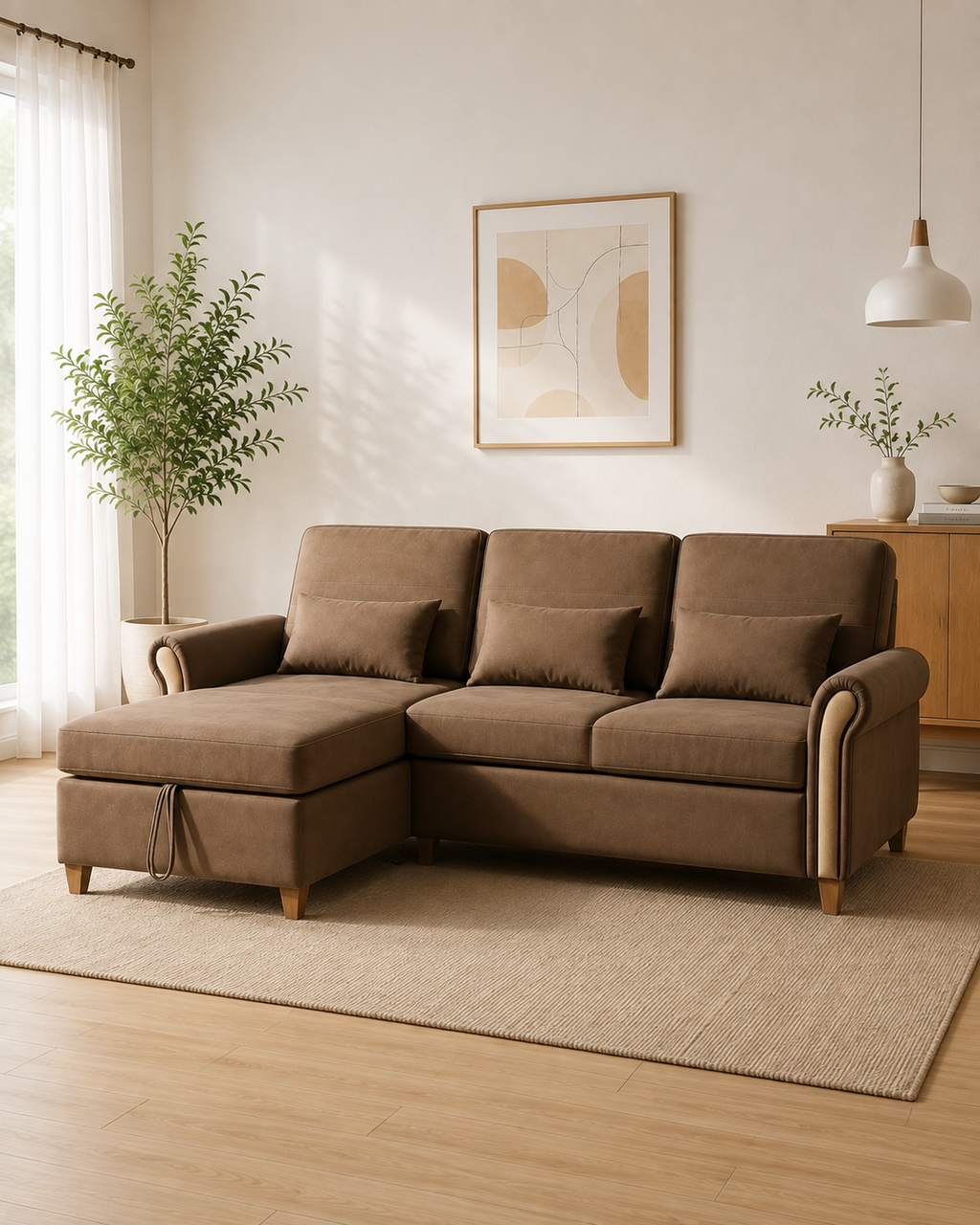 Elaren Fabric Storage Sofa Bed