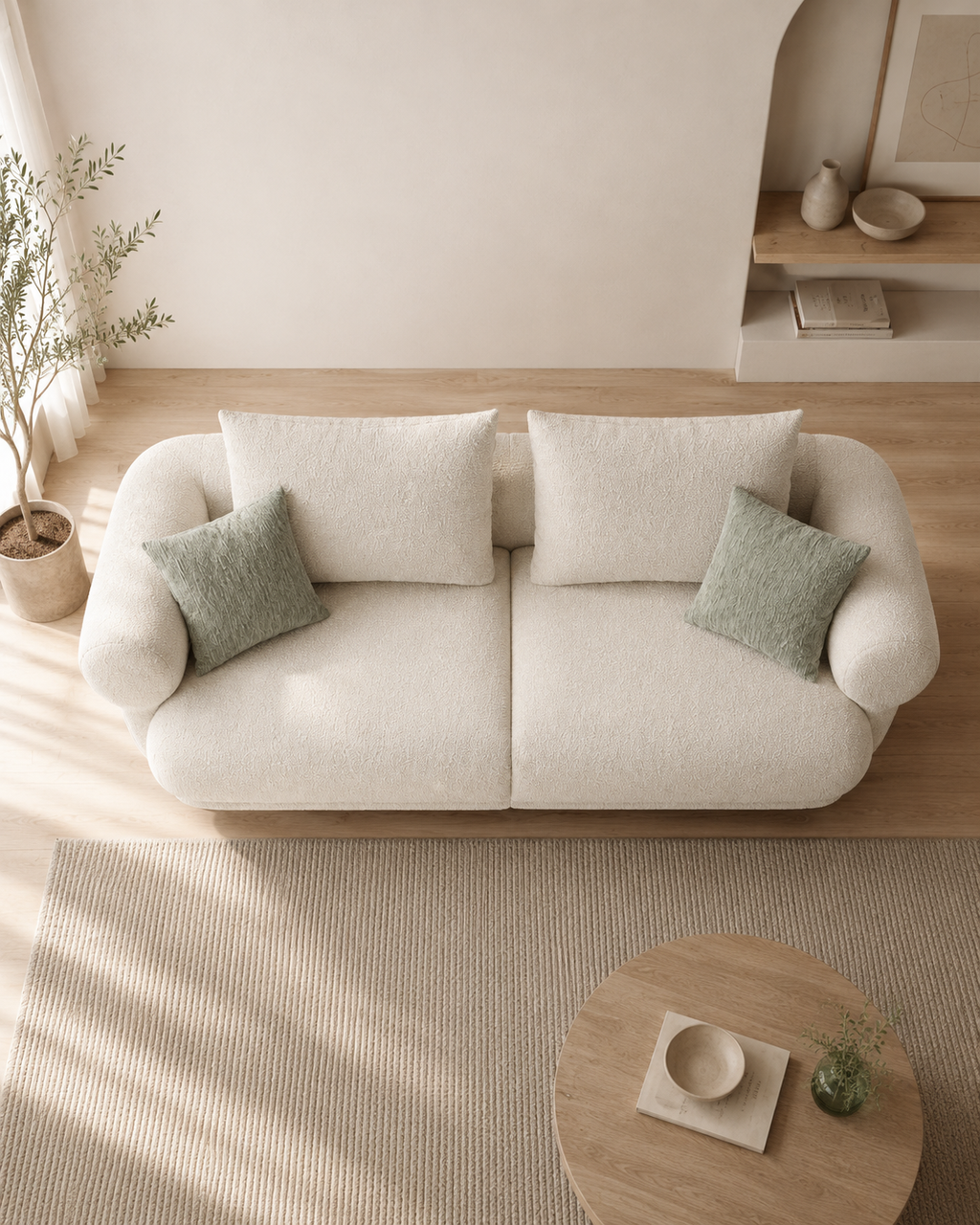 Halden Bouclé Fabric Sofa