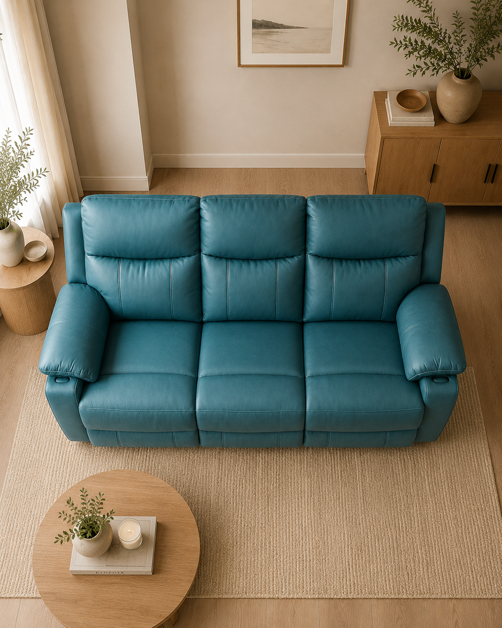 Telford Genuine Leather Recliner Sofa