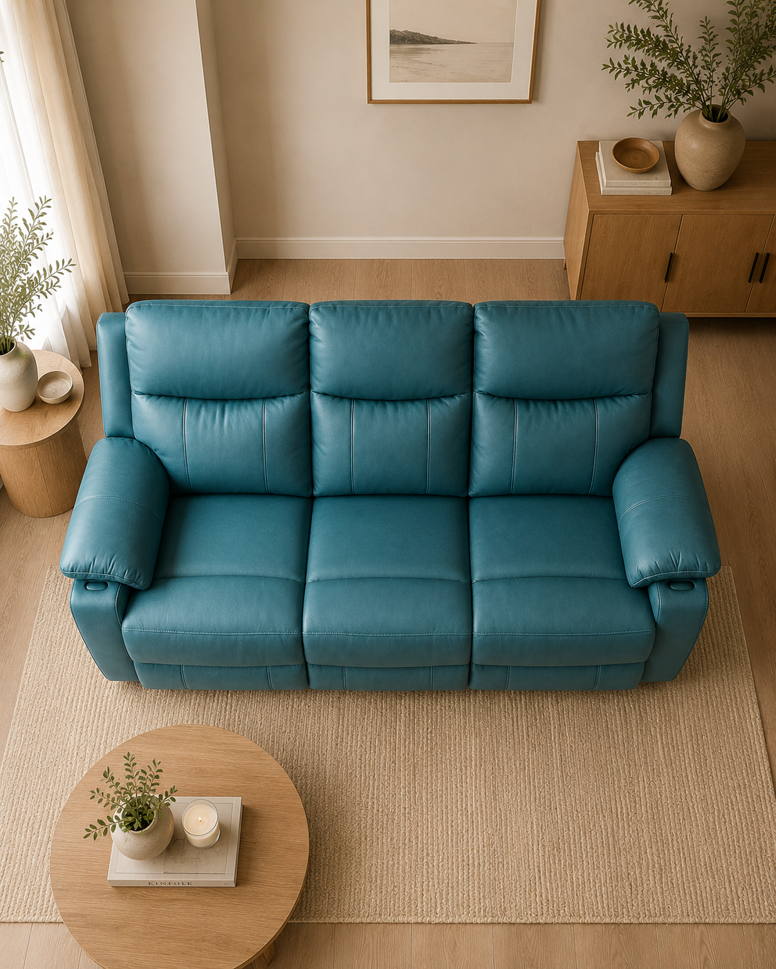 Telford Genuine Leather Recliner Sofa