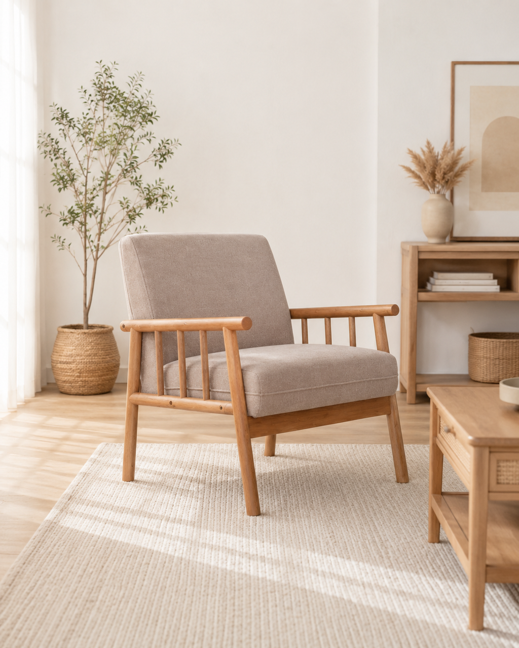 Arden Fabric Wooden Sofa