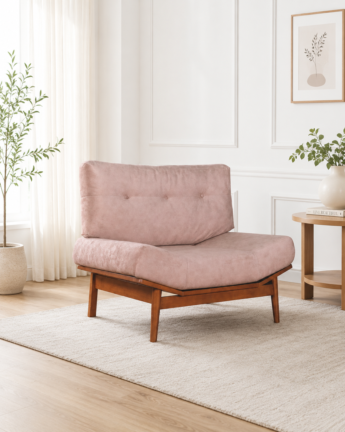 Finn Tufted Wooden Sofa