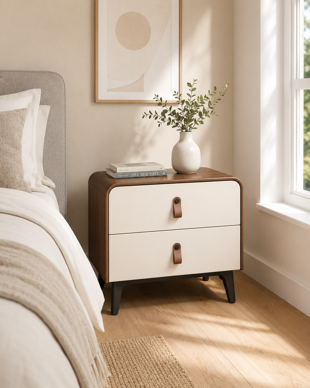 Carina Walnut Bedside Table