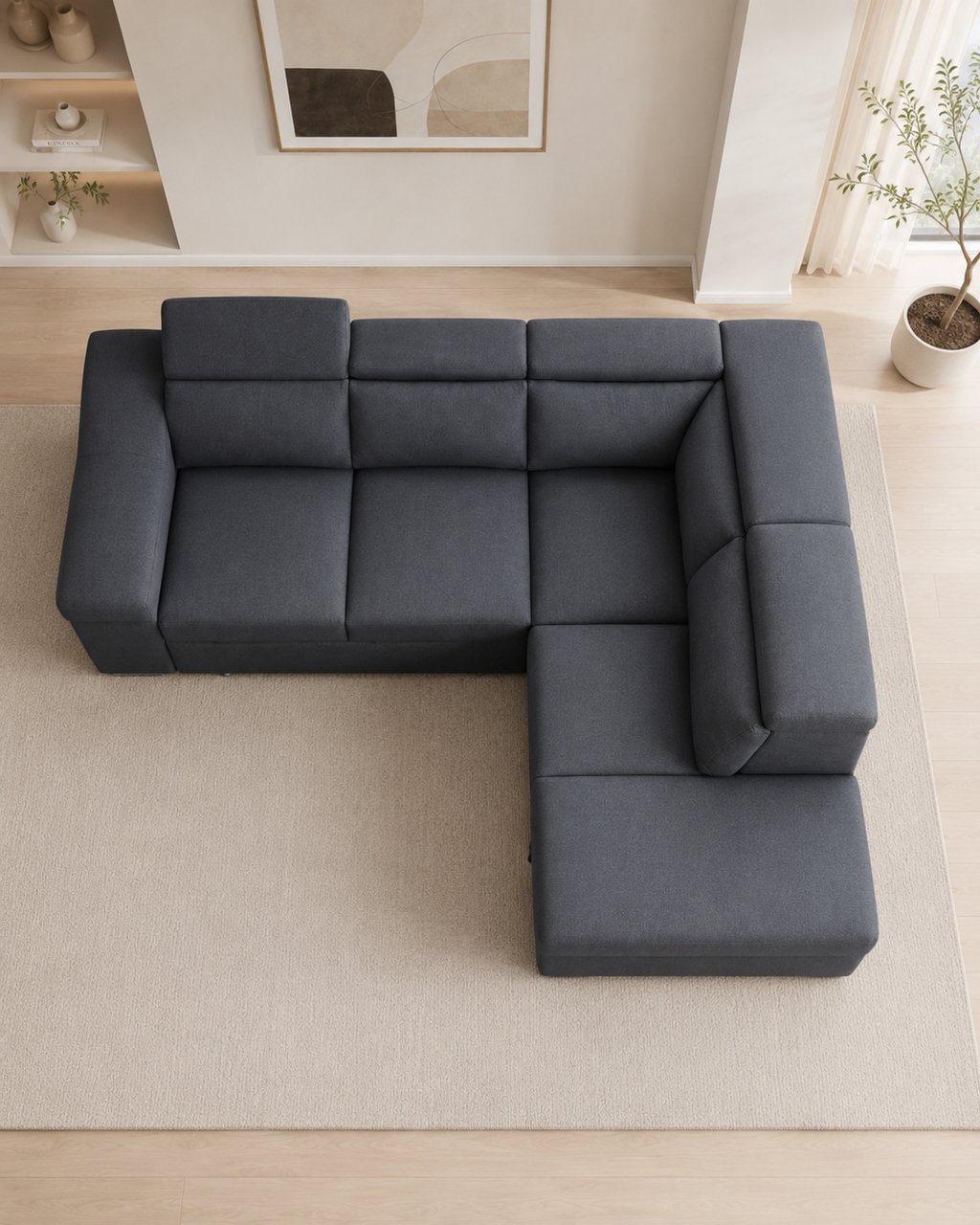 Hadley Fabric Corner Sofa Bed