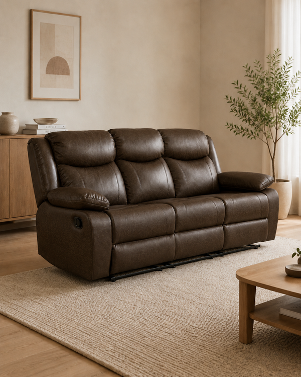 Beaumont Genuine Leather Recliner Sofa