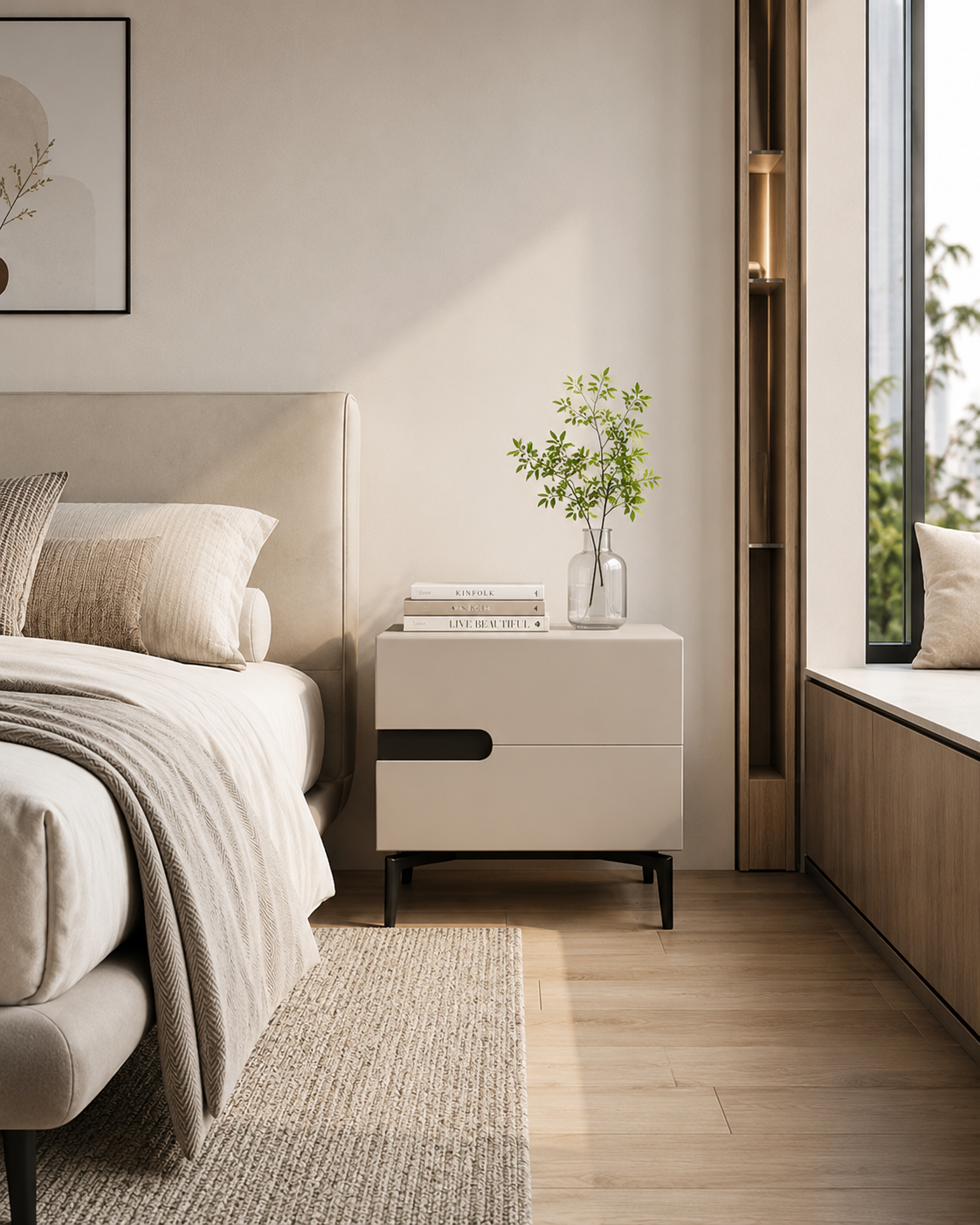 Lune Soft-Touch Bedside Table