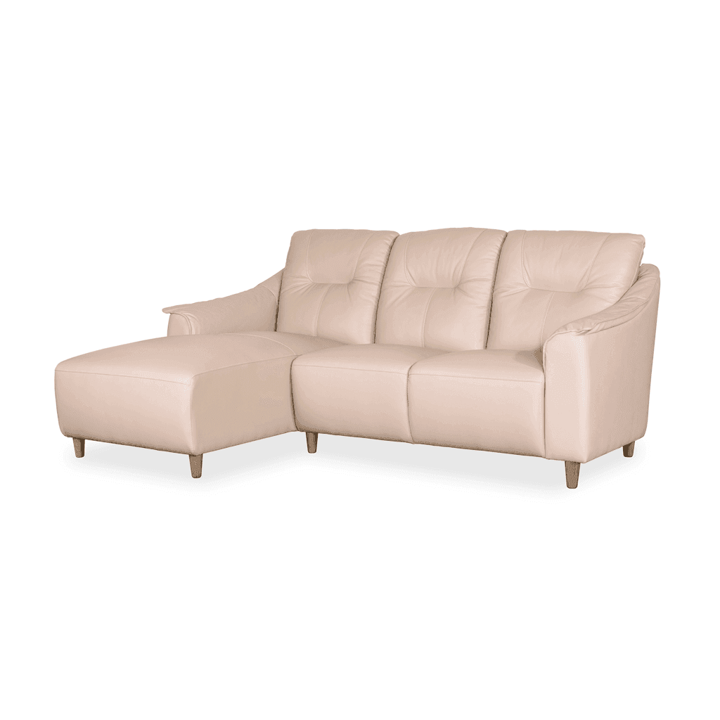 Alayna L-Shaped Genuine Leather Sofa