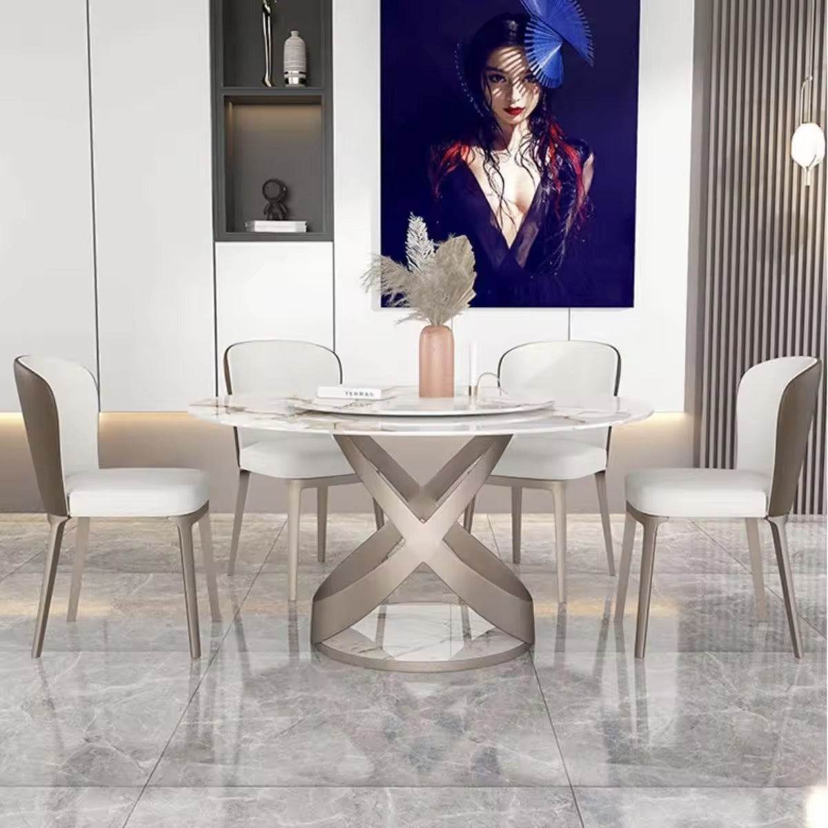 Megafurniture | Algol Sintered Stone Round Dining Table | Dining Table