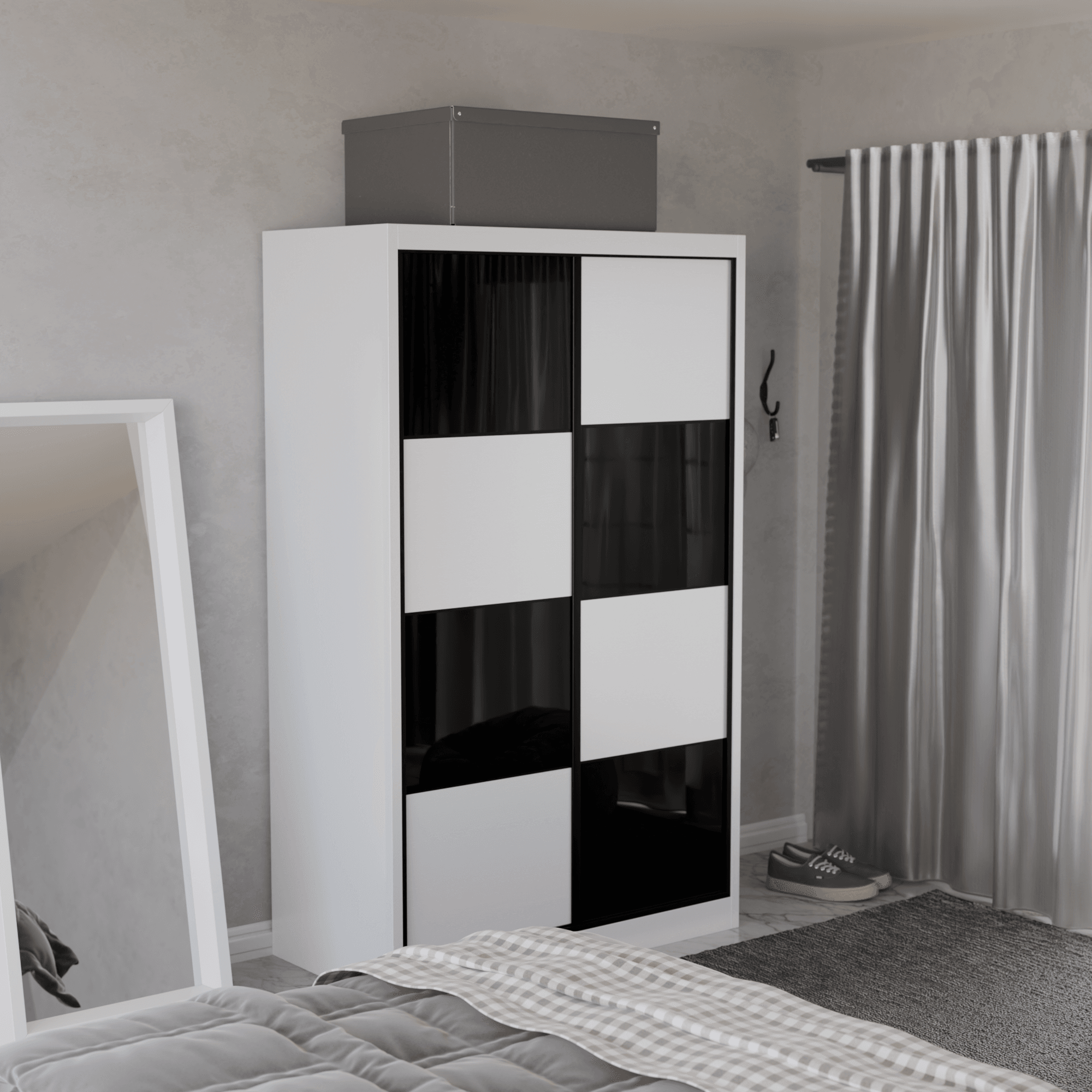 Angelina Modular Wardrobe (Black Glass)