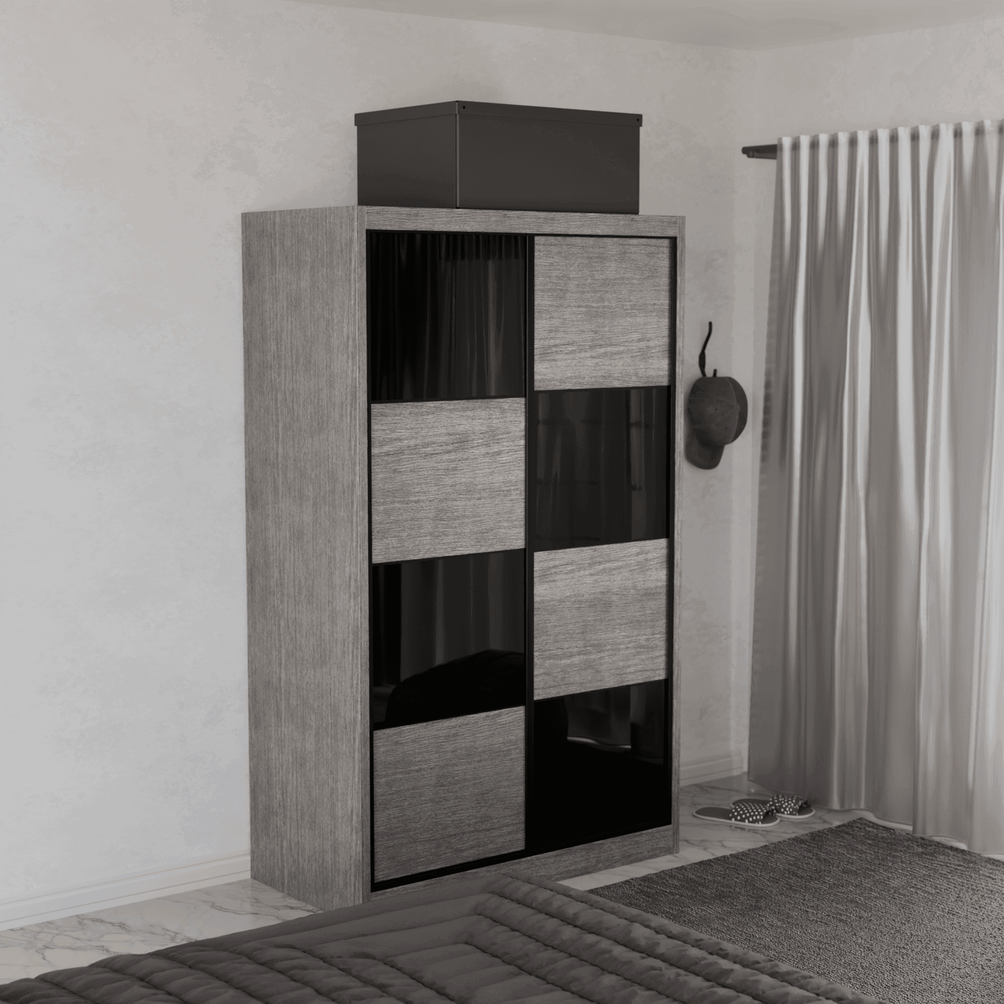 Angelina Modular Wardrobe (Black Glass)