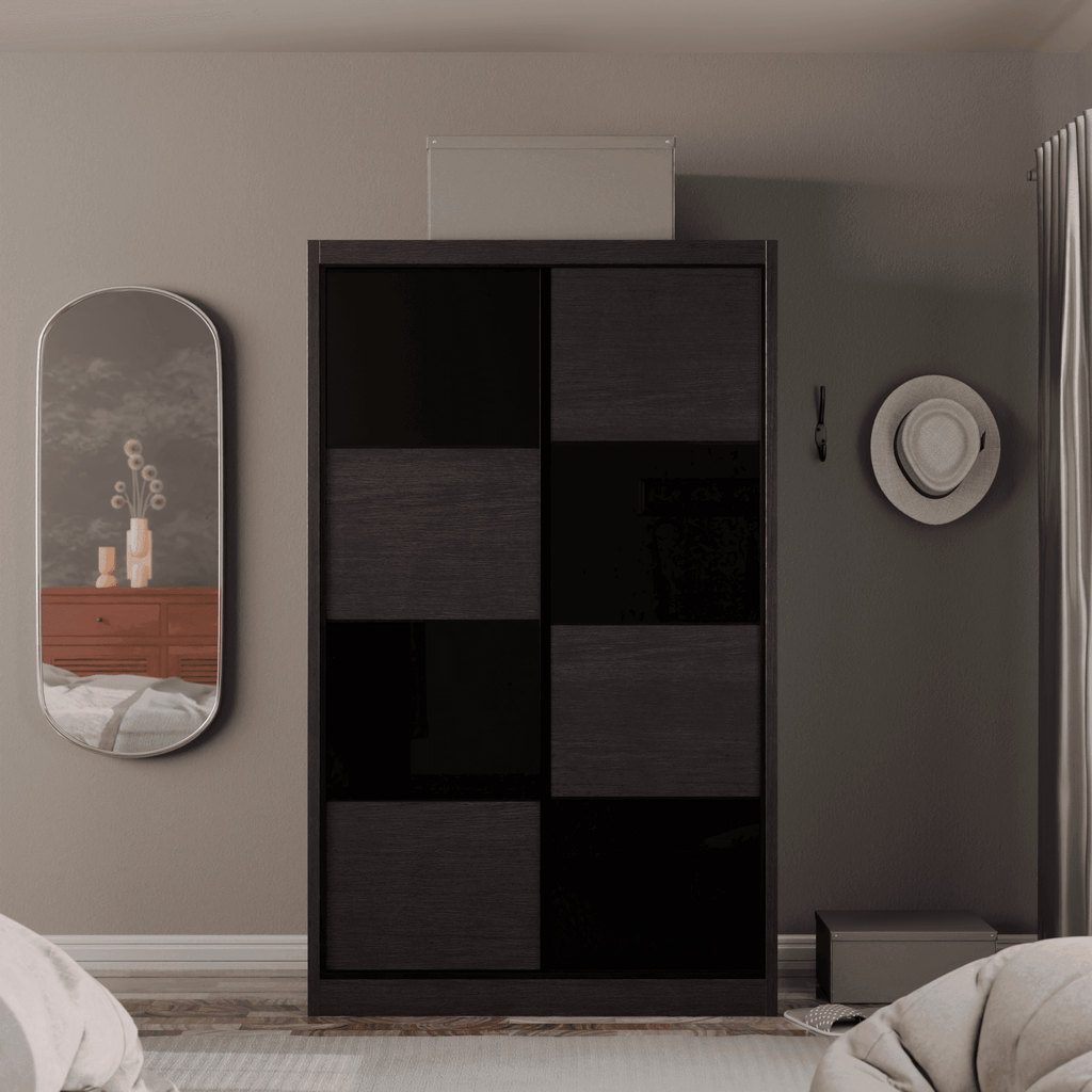 Angelina Modular Wardrobe (Black Glass)