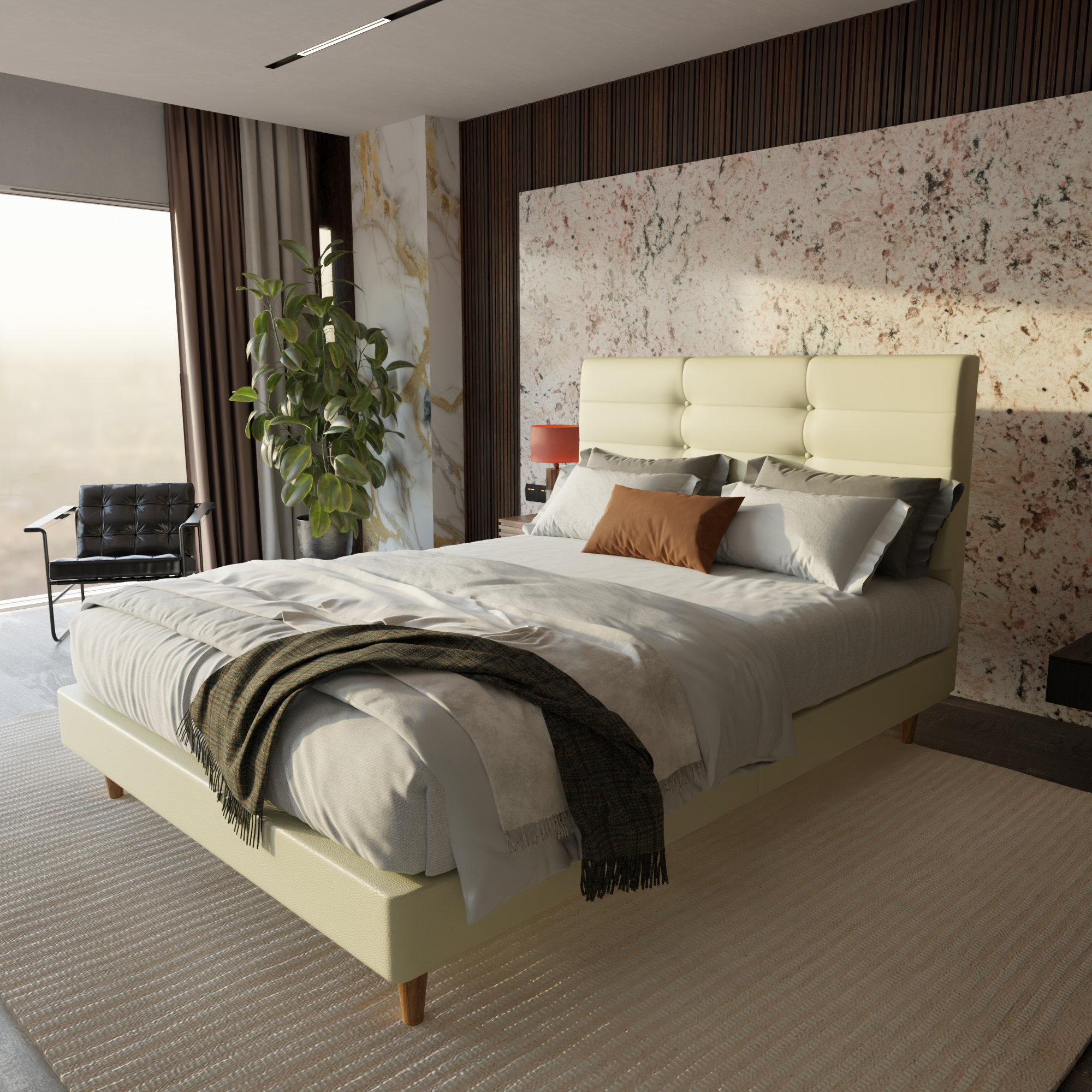 Arlen Faux Leather Bed Frame