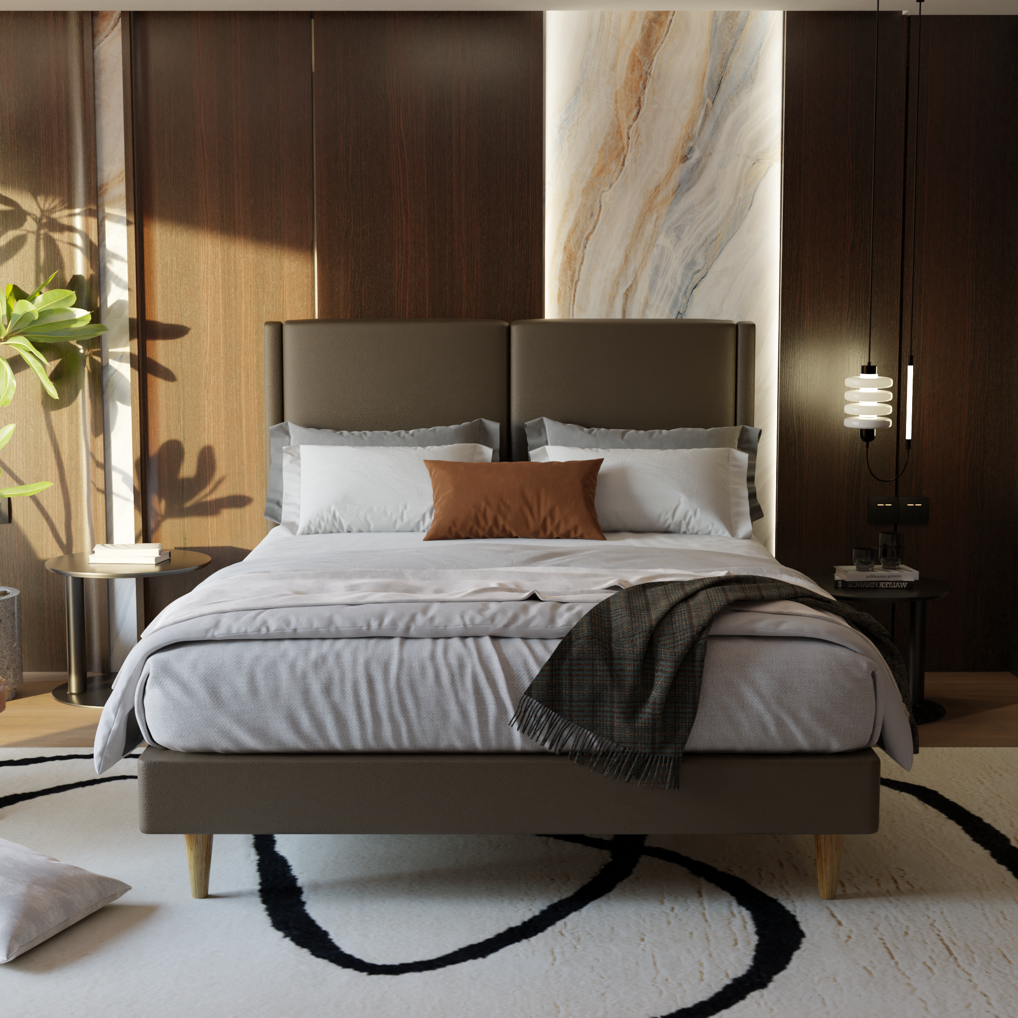 Ashleah Faux Leather Bed Frame
