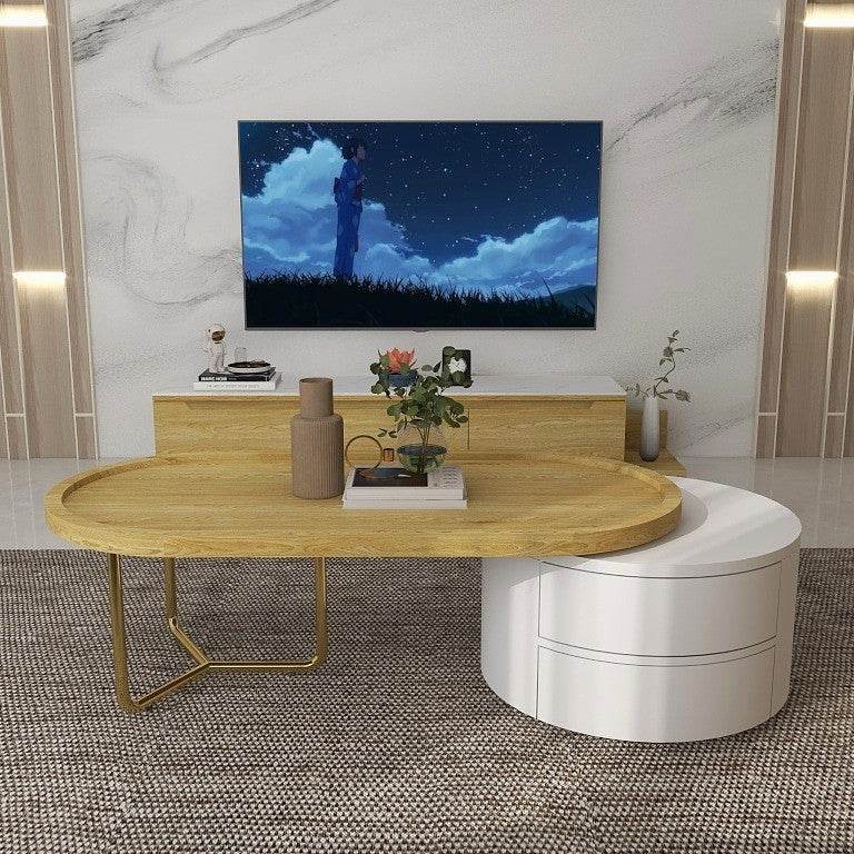 Megafurniture | Aubrey Wooden Coffee Table with Drawers | Coffee Table