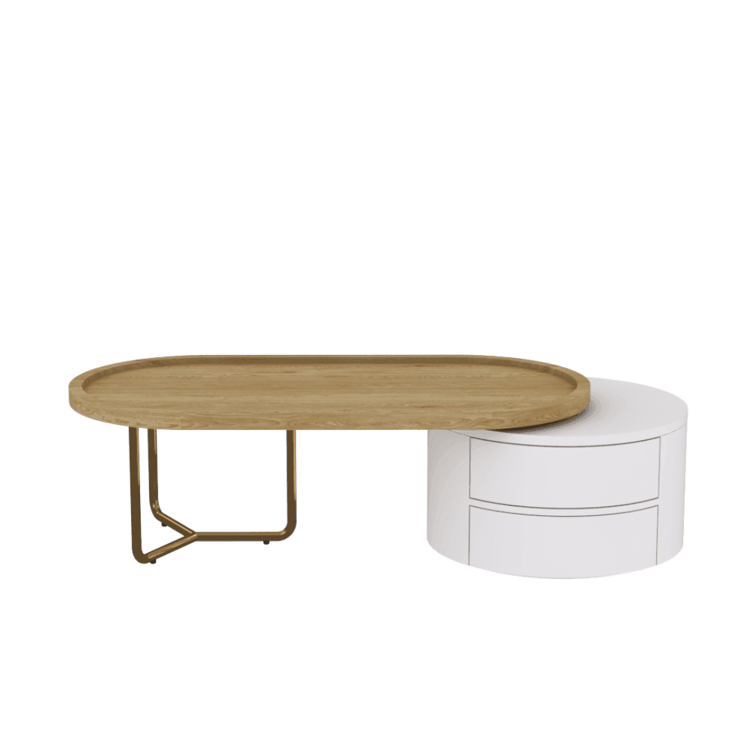 Megafurniture | Aubrey Wooden Coffee Table with Drawers | Coffee Table