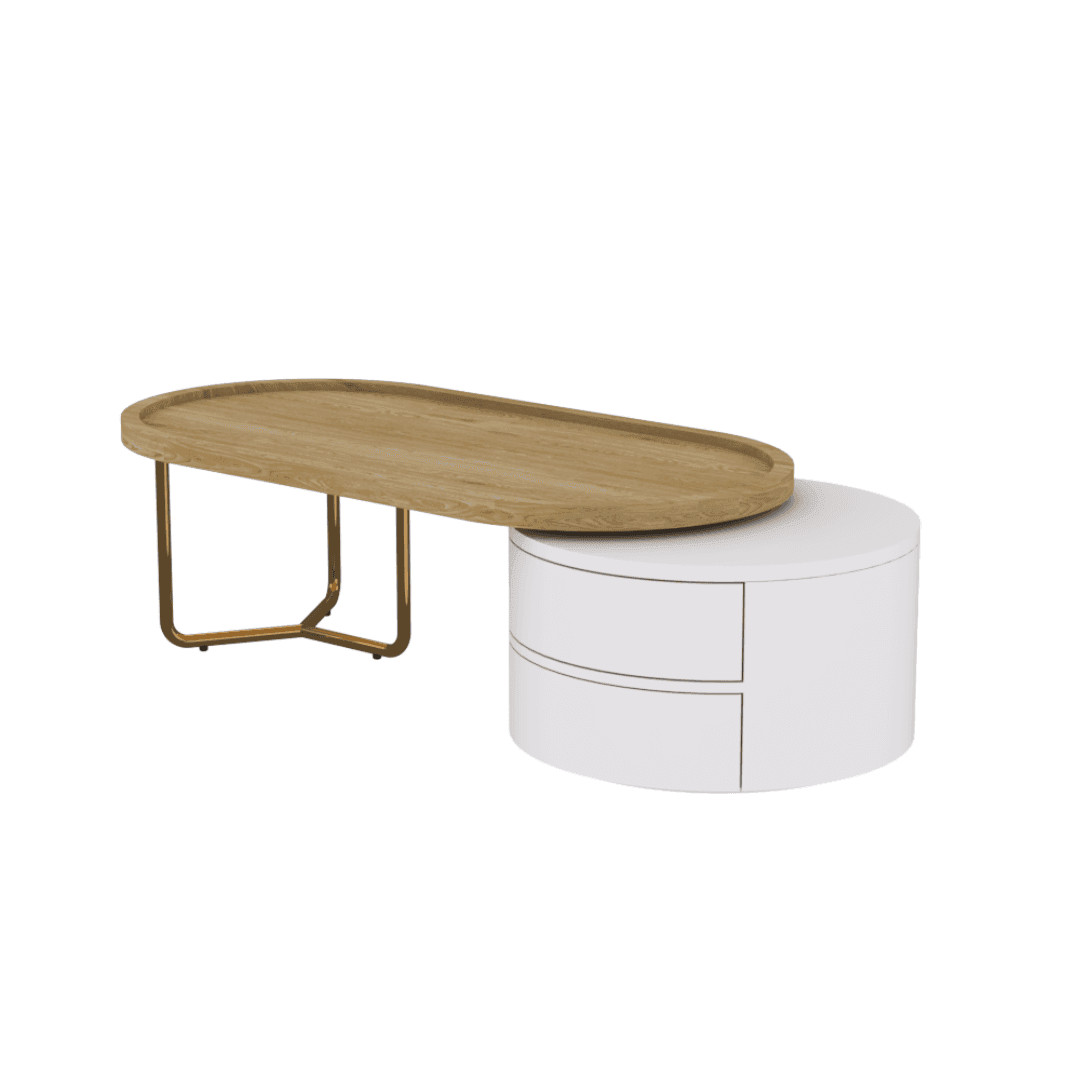 Megafurniture | Aubrey Wooden Coffee Table with Drawers | Coffee Table