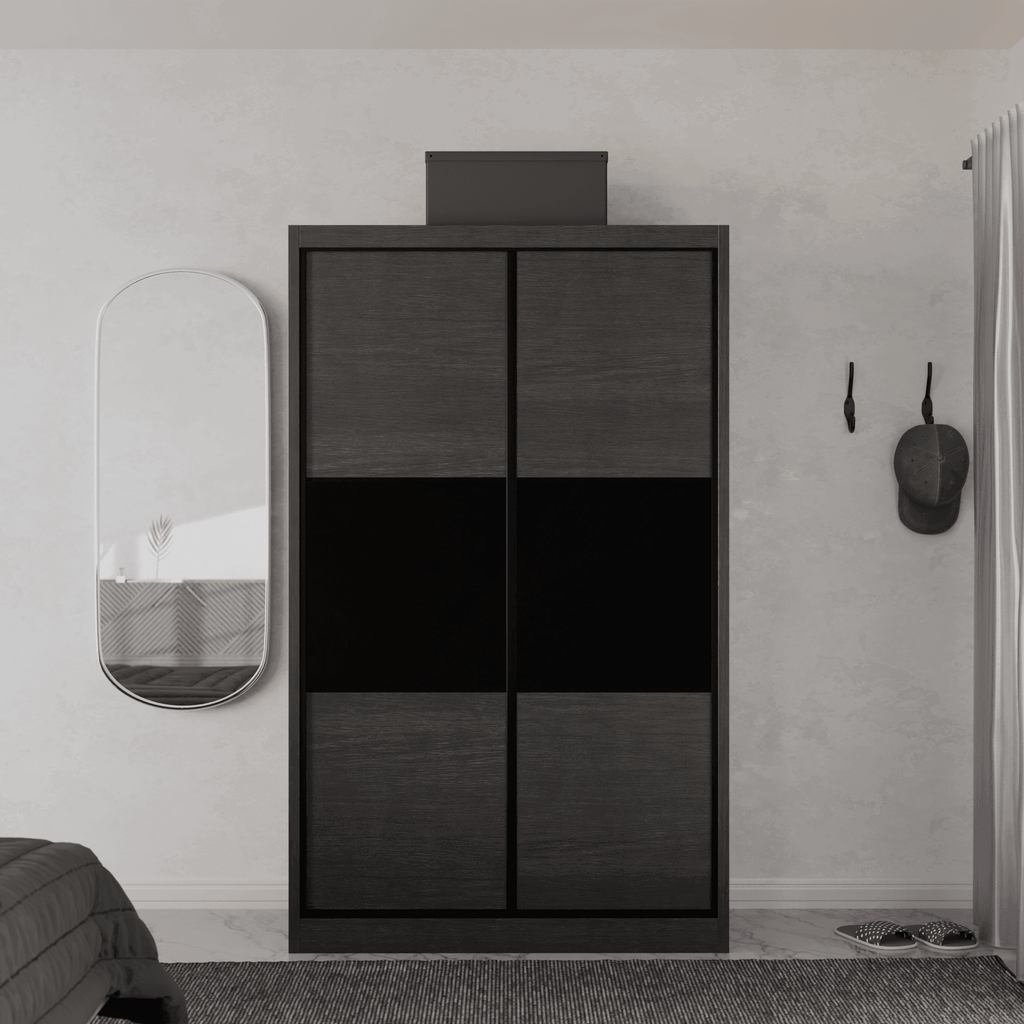 Audrey Modular Wardrobe (Black Glass)