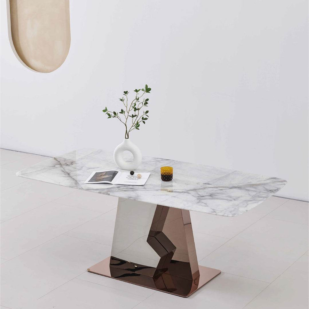 Avisa Glossy Sintered Stone Dining Table (160cm/180cm/200cm)