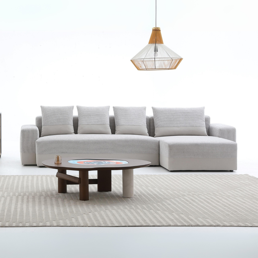 Pasquale Fabric L-Shaped Sectional Sofa