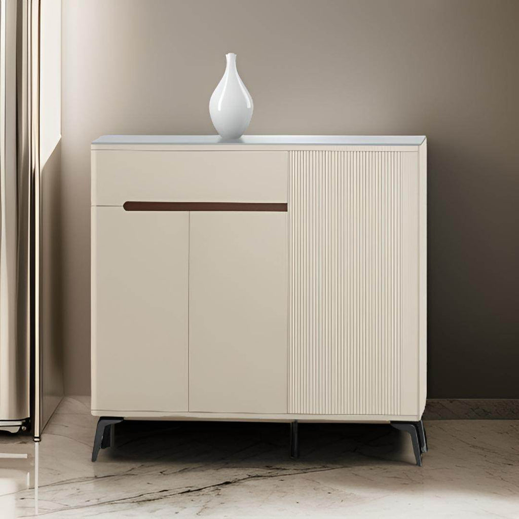 Megafurniture | Bakea 3 Door Shoe Cabinet with Sintered Stone Top | Shoe Cabinet
