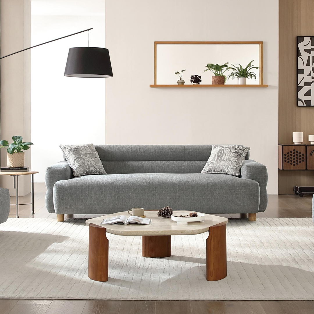 Bernardo Grey Fabric Sofa