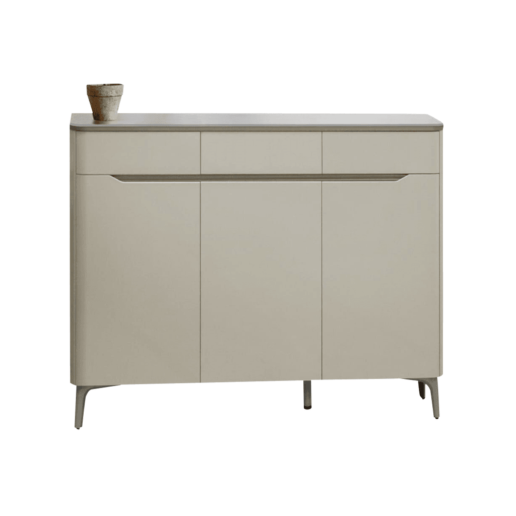 Megafurniture | Bix II 3 Door Shoe Cabinet with Tempered Glass Top (120cm) | Shoe Cabinet