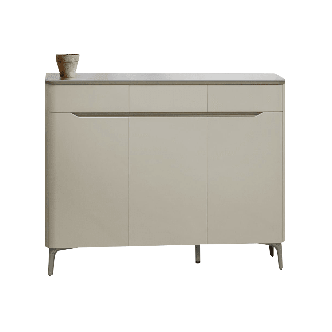 Megafurniture | Bix II 3 Door Shoe Cabinet with Tempered Glass Top (120cm) | Shoe Cabinet