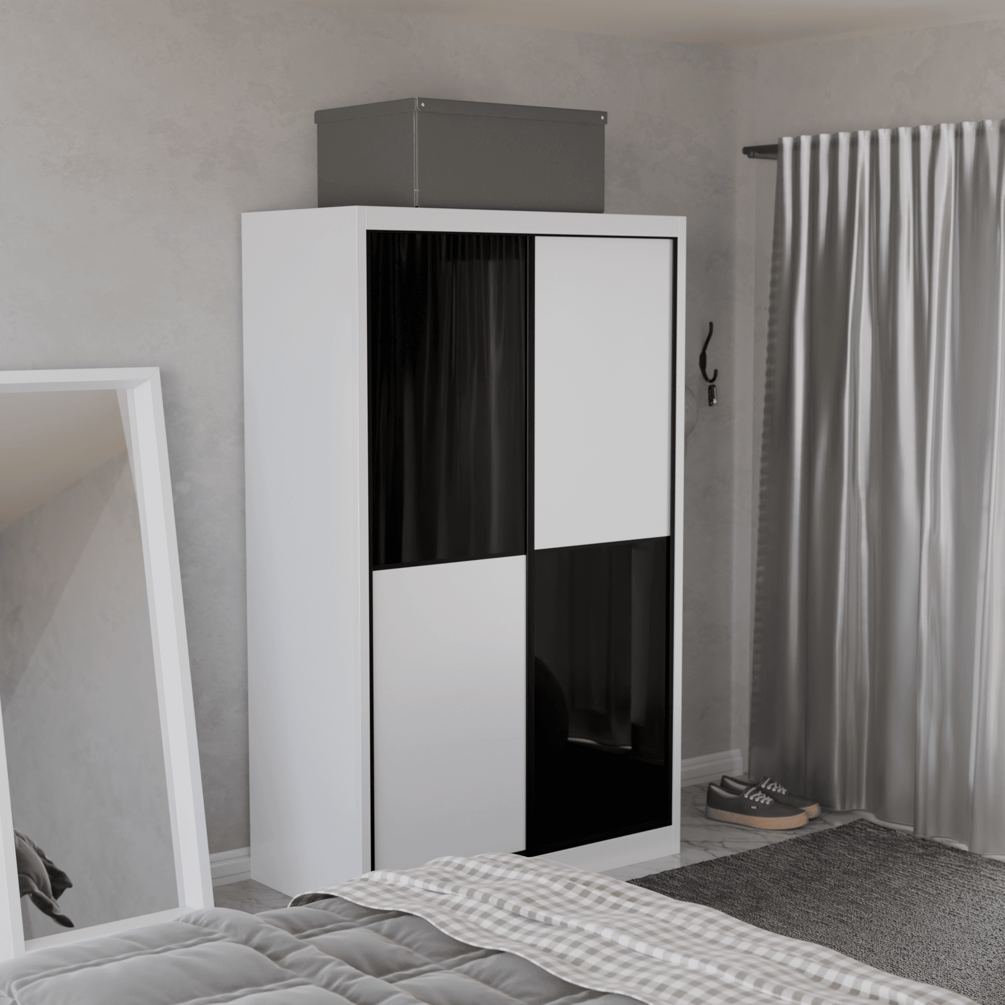 Caroline Modular Wardrobe (Black Glass)