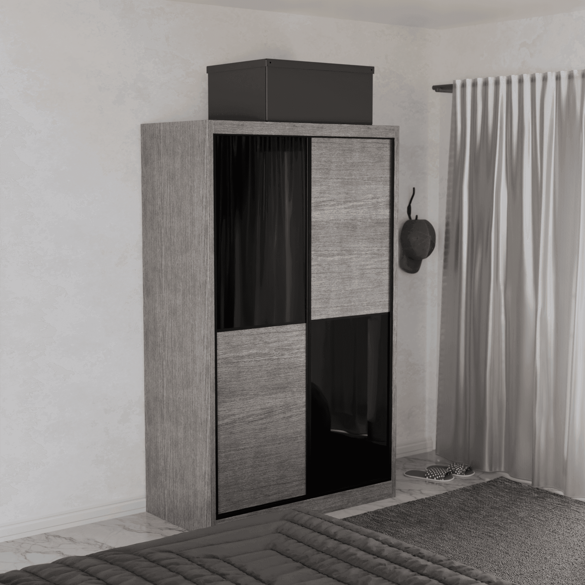 Caroline Modular Wardrobe (Black Glass)