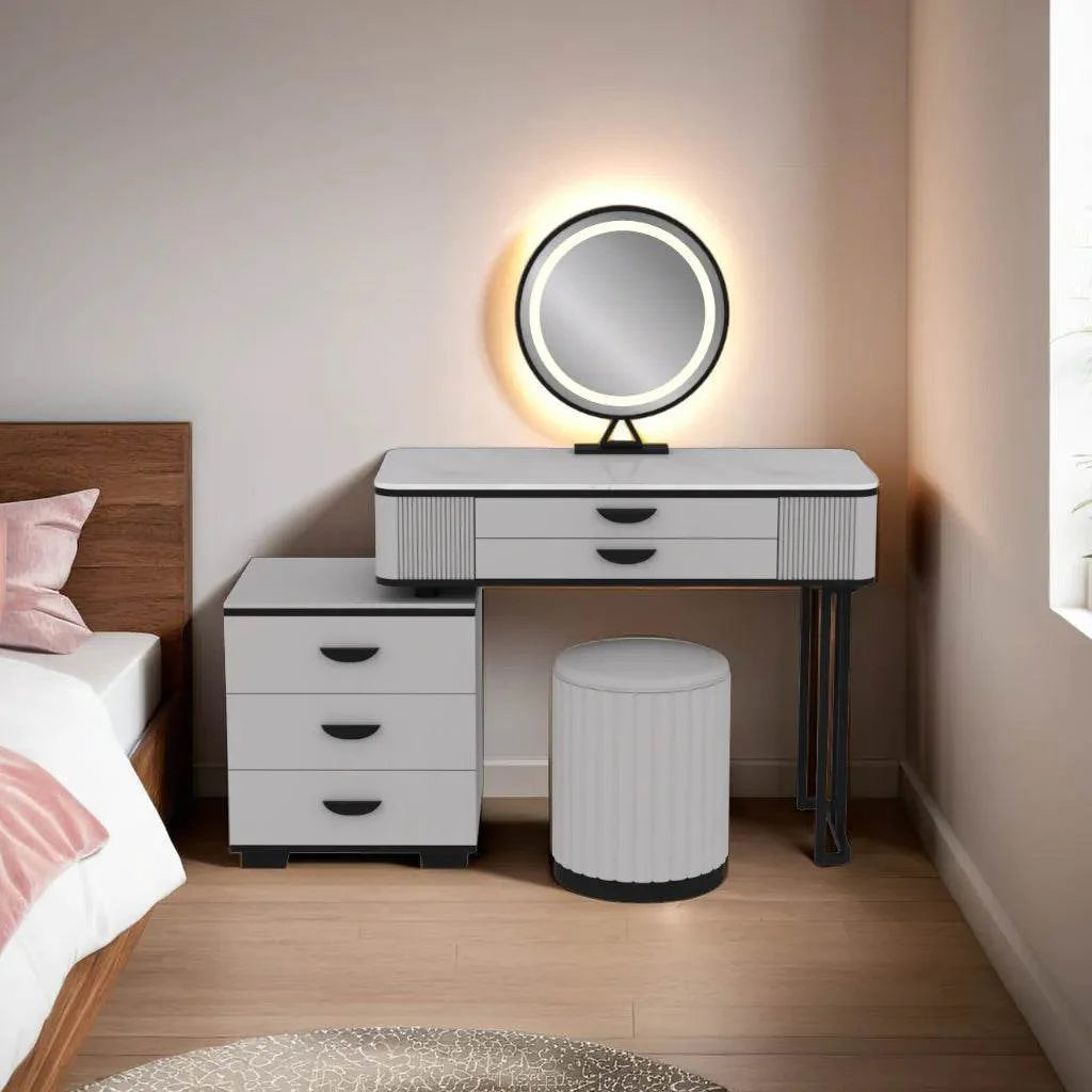 Megafurniture | Cassian Extendable Dressing Table with Sintered Stone Top | Dressing Table