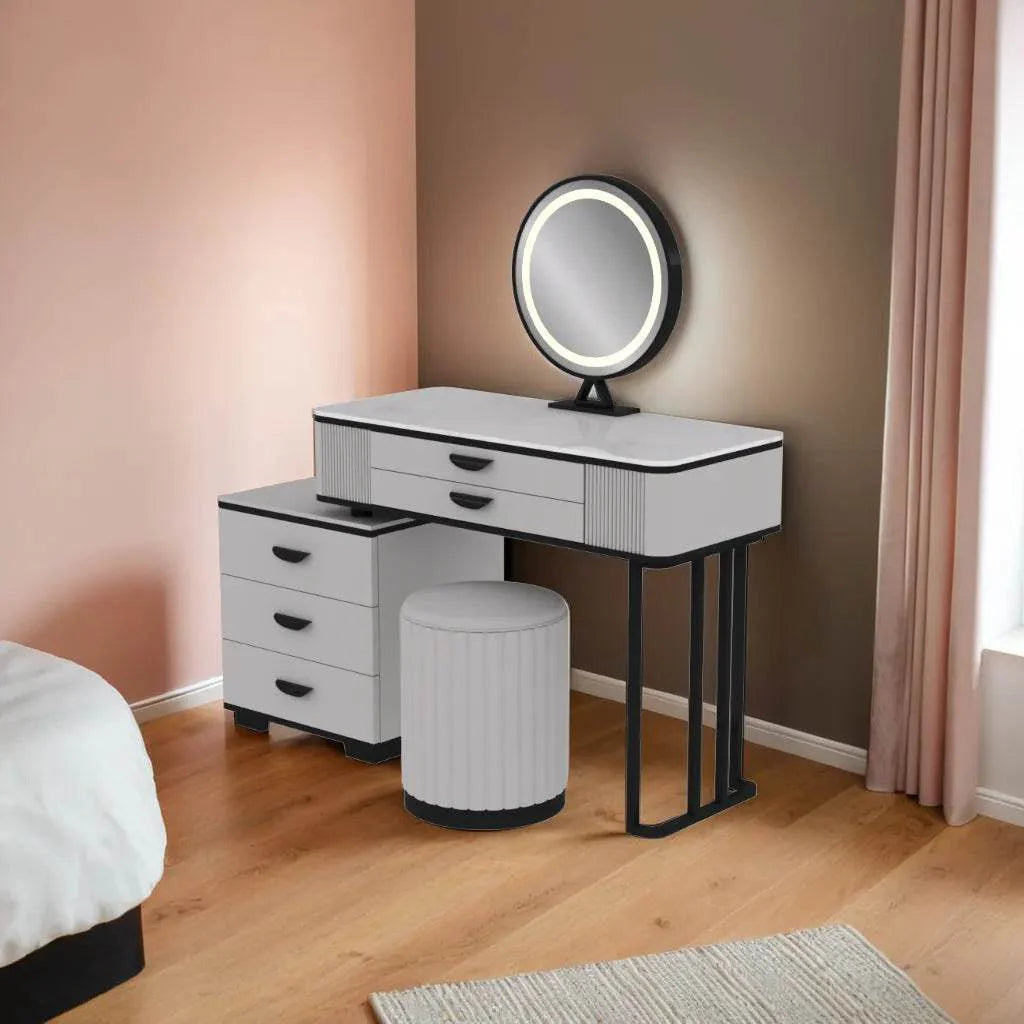 Megafurniture | Cassian Extendable Dressing Table with Sintered Stone Top | Dressing Table